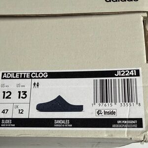 NWT Adidas Adilette Clog/Slides in Dark Blue  S12 Men